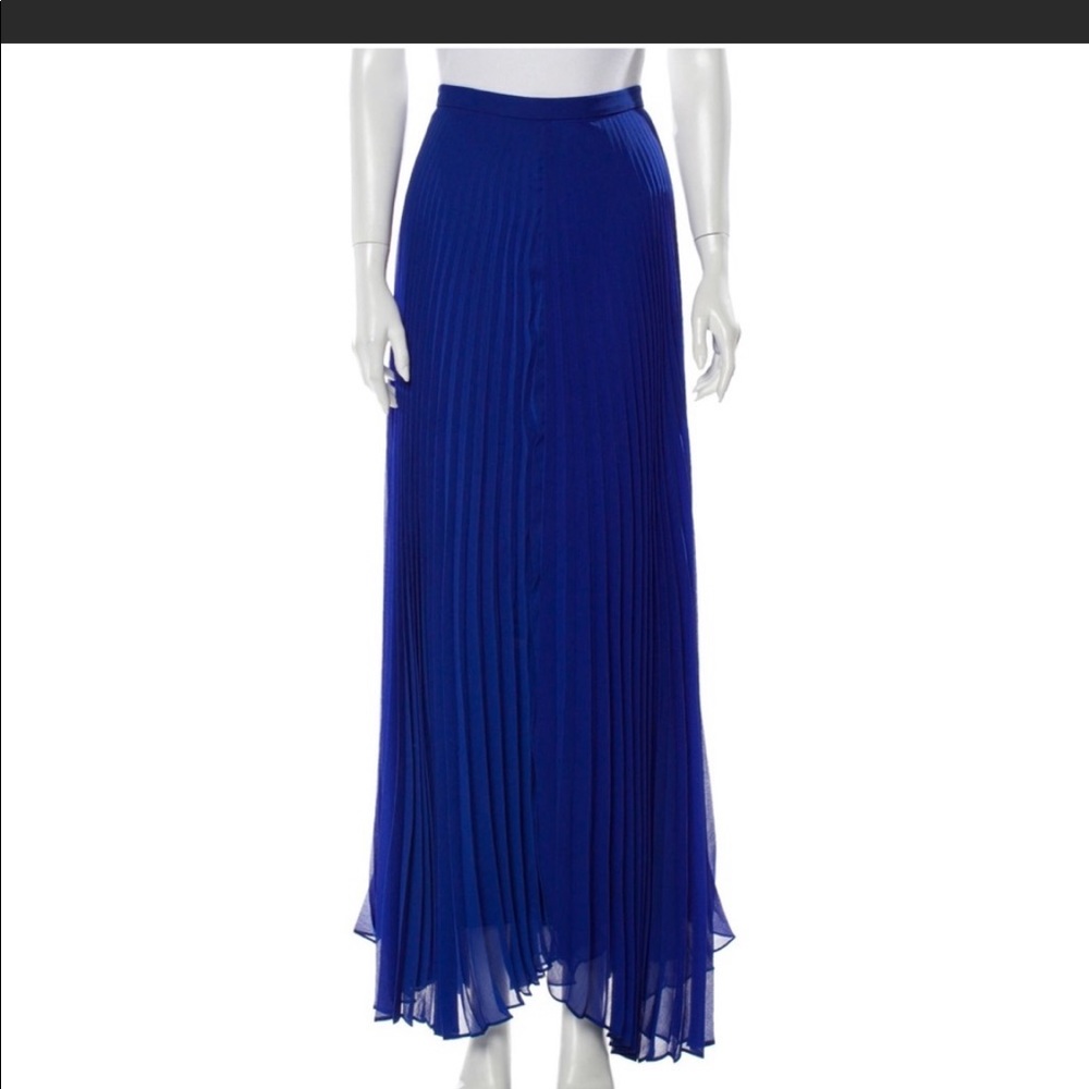 Alice + Olivia royal blue pleated maxi